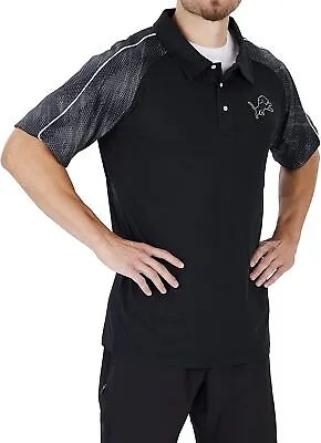 Zubaz Detroit Lions NFL Men's Elevated Field Polo W/Tonal Viper Print Accent • $37