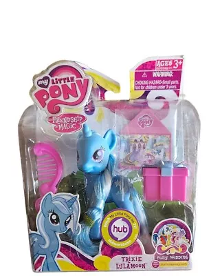 My Little Pony Trixie Lulamoon Blue Unicorn Pony Wedding 2011 Present Comb NIB • $50