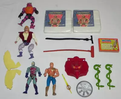 MOTU HE-MAN VINTAGE LOT 1980'S COLLECTION Figures Weapons Napkins & More!! • $49.99