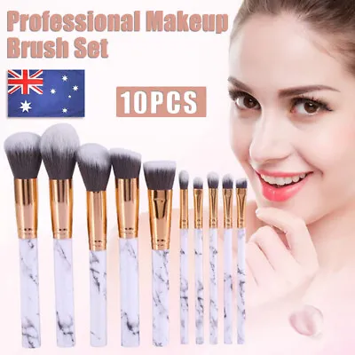 10PCS Professional Makeup Brush Set Foundation Blusher Cosmetic Make Up Brushes  • $9.19