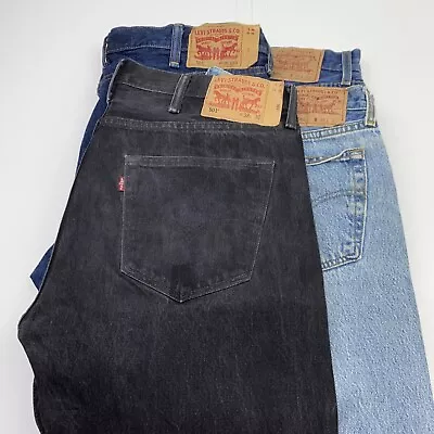 Lot Of 4 Levi's 501 Button Fly Blue/Gray Jeans Men's Size 38x30. • $84.99