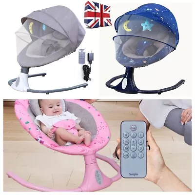 Bluetooth Electric Baby Infant Swing Cradle Bouncer Rocker Chair Music Remote UK • £68.99