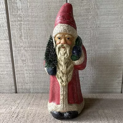 Vintage Mid-West Cannon Falls Santa Claus Figure Crackle Finish 11” • $24