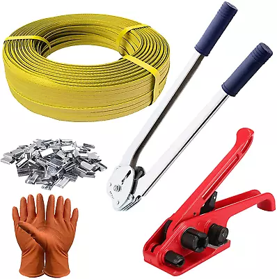 Packaging Banding Strapping Kit Tensioner Tool Sealer Pallet Strapping Kit 1/2 • $97.46