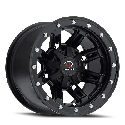 1 New 12X7 43 4X156 Vision 550 Black Wheels/Rims 12 Inch 74395 • $86