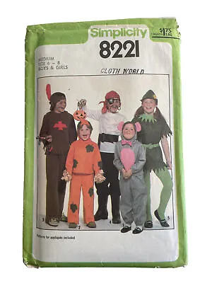 Simplicity 8221 Sewing Pattern Costume Indian Rabbit Elf Pirate Scarecrow • $9.99