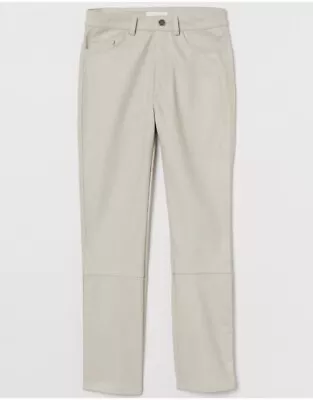 H&M | Faux Leather Pants Cream 4 • $21