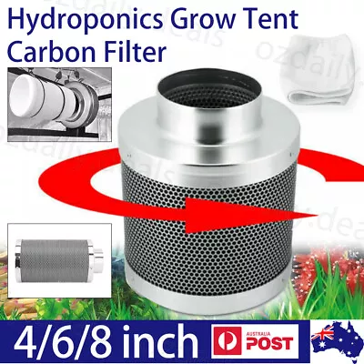 4  6  8  Carbon Filter Odor Control For Fan Grow Hydroponics Tent Extractor New • $56.99