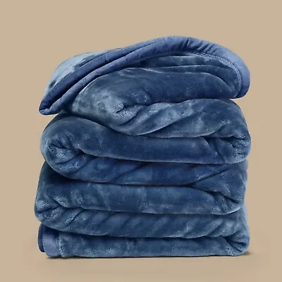 Faux Fur Blanket Reversible Soft Warm Fleece Bed Blanket Mink Feel Comforter • $26.49