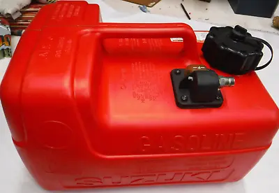 Oem Suzuki Marine Portable 3 Gal Gas Fuel Can Red W/ Cap & Level Gauge V1-7 • $45