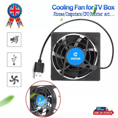 Computer Cooling Fan USB Mini Fan Mute Heat Dissipation For CPU Computer Printer • £10.97