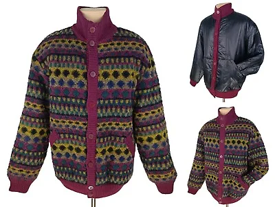 Missoni Mens Multicolor Mohair-Nylon Knit Quilted Reversible Jacket Sz EU56 /XXL • $269.10