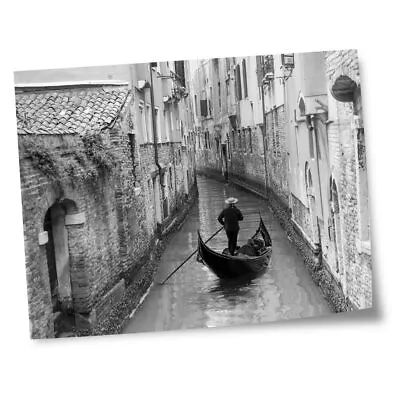 8x10  Prints(No Frames) - BW - Venetian Gondolier Venice Italy Travel  #43705 • $6.21