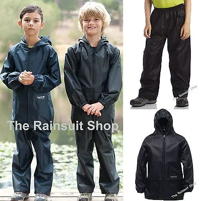 £14.75 • Buy Regatta Kids Waterproof Stormbreak Jacket & Trousers Suit Boys Girls Childs Coat