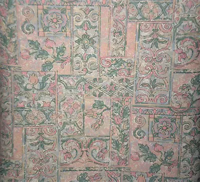 Vintage Pink Dusty Blue Green & Brown Floral Faux Wallpaper By York  SP7273 • $15.29