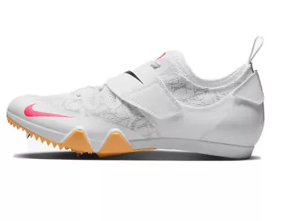 Men's Nike Pole Vault Elite Rawdacious Track Field Spikes White Pink AA1204-101 • $51.37