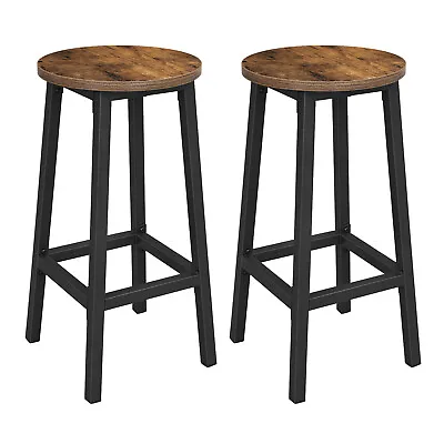 Vintage Set Of 2 Bar Stools Tall Kitchen Stools Breakfast High Chair Home LBC32X • £39.99