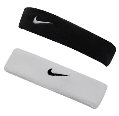 Nike Swoosh Headband Sweatband Headband Tennis Fitness Jog White Black • $24.73