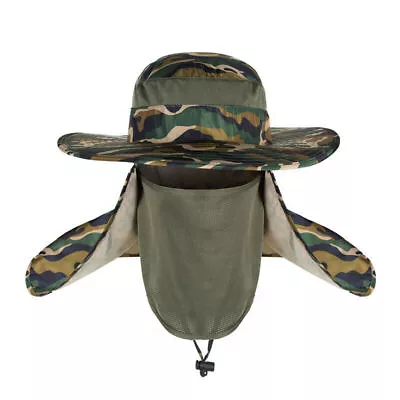 Face Cover Sun Cap With Removable Neck Flap 360° UV Protection Visor Folding-Cap • £12.72