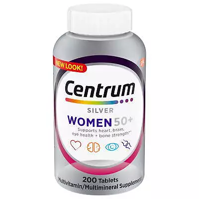 Centrum Silver Womens 50 Plus Vitamins Multivitamin Supplement 200 Count • $19.12