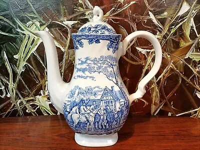 Myott England Country Life Beautiful Coffee Pot 40.6oz IN Blue • $15.37