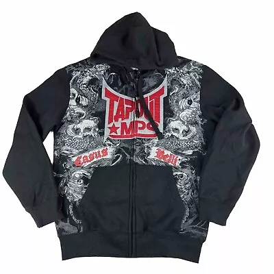 Tapout MPS Hoodie Casus Belli Mens S Black Zip Up Long Sleeve Sweater Skulls MMA • $79.99