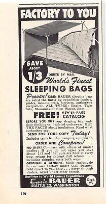 Eddie Bauer Seattle WA Sleeping Bags Vintage Magazine Print Ad • $45.95