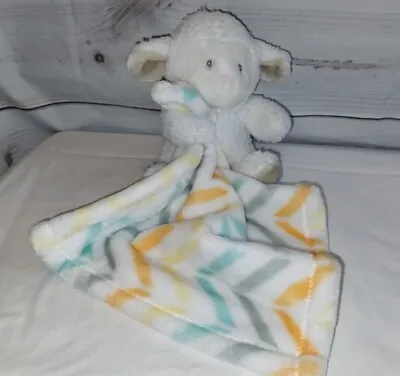 Little Miracles Plush Lamb Striped Lovey Security Blanket Hugging Holding • $14.25