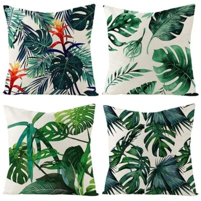 $21.61 • Buy Set Of 4 Outdoor Cushions For Garden Furniture Garden Cushions Linen Green Cushi