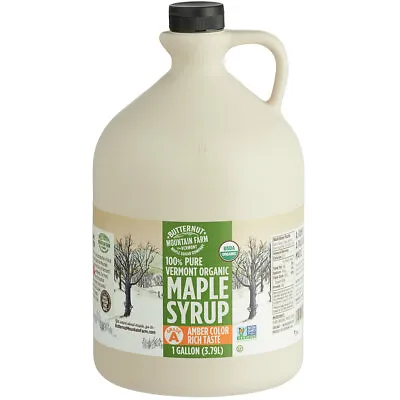 Butternut Mountain 1 Gal Organic Amber Rich Pure Grade A Vermont Maple Syrup • $112.49