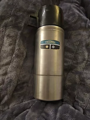 Vintage Thermos King-Seeley Stainless Steel Model 2464S Quart Size W/Stopper 764 • $22