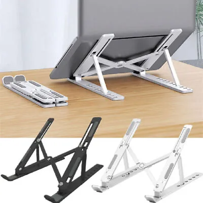 Adjustable Laptop Stand Folding Portable Tablet Desktop Holder Office Support UK • £4.20