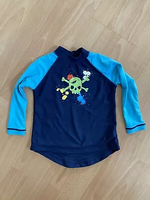 Zoggs Swim Top Rash Vest From Zoggs Pirate Design Age 1-2 Navy/blue • £4