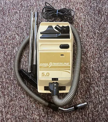 GOLD EUREKA RALLY POWERLINE VINTAGE 3948 CANISTER VACUUM W/Accessories **READ** • $84.99