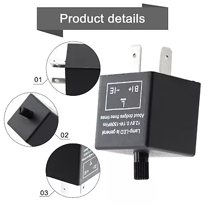 Adjustable Flasher Relay For Motorcycle Turn Signal Indicator Hyper Flash 12V • $12.21