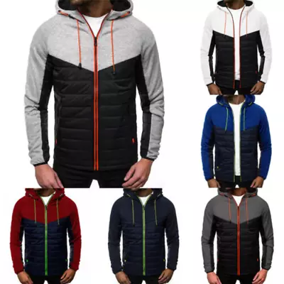 Men Winter Slim Hoodie Warm Hooded Sweatshirt Coat Zip Up Outwear Sweater Jacket • $21.28