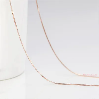 $16.99 • Buy S925 ITALY Sterling Silver 18K Yellow White Rose Gold Vermeil Box Chain Necklace