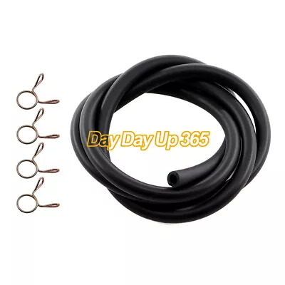 3 Feet 1/4  ID X 3/8  OD Fuel Line Gas Hose Tubing 1/4 INCH ID + 4 Spring Clamp • $8.88