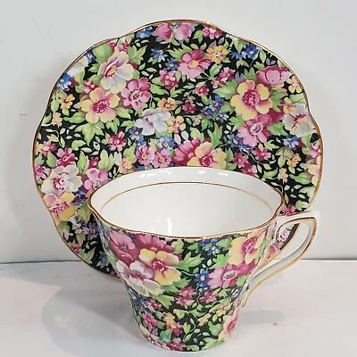 Vintage ROSINA English Floral CHINTZ 1905 Cup & Saucer  #5061 • $45