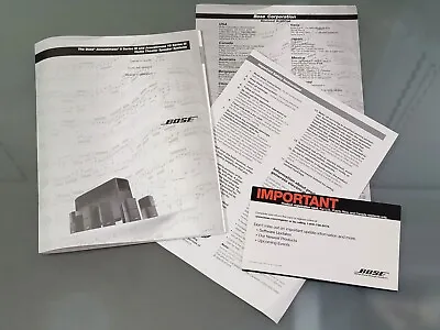 BOSE Acoustimass 6 Series III & Acoustimass 10 Series III OWNER'S MANUAL GUIDE • $4.99