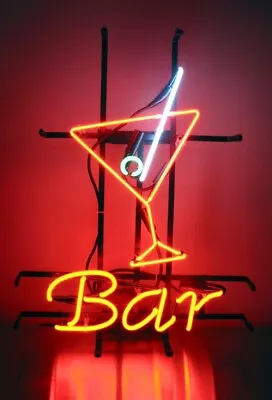 Bar Martini Cocktail Glass 20  Neon Sign Light Lamp Decor With Dimmer • $174.99