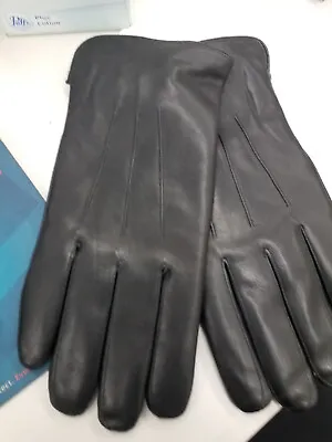 New With Tags Black Genuine Leather Mens Winter Gloves With Fur Inside Size XXL • $27.99