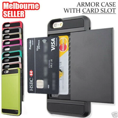 $6.93 • Buy For IPhone 11 Pro 8 7 6 6S Plus XR X XS Max Tough Slider Armor Card Case Cover