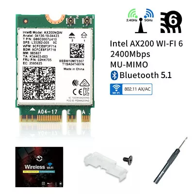 Intel WiFi 6 AX200 AX200NGW M.2 NGFF Wireless WiFi Card Dual Band BT5.2 Adapter • $14.99