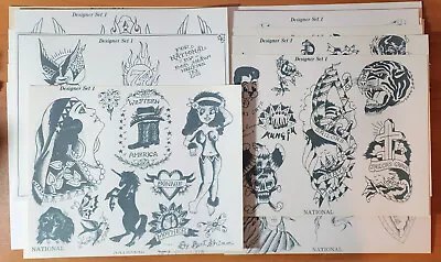 Traditional Vintage 1981 National 25 Sheet Tattoo Flash Set Bert Grimm Bob Shaw • $109.99