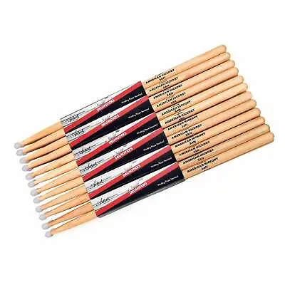 $69 • Buy Artist DSH5AN Hickory 5A Drum Sticks With Nylon Tips - 6 Pack