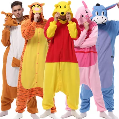 UK Adult Animal Kigurumi Tiger Win Pig Pajamas Onesis1 Halloween Cosplay Costume • £27.23