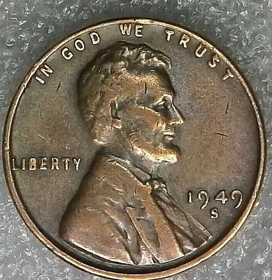 Winter Sale--united States--1949 's' Wheatback Copper Penny-km#a132 • $2.22