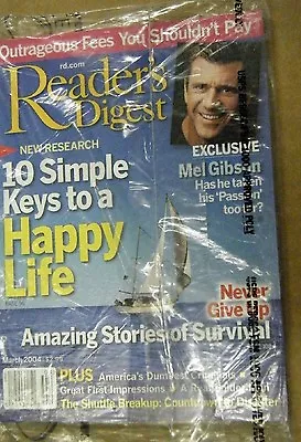 NIP Reader's Digest March 2004 10 Simple Keys To A Happy Life • $7.95