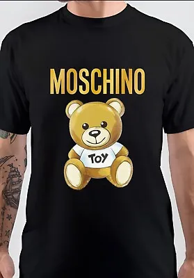 Love Moschino Gold Bear Animals Tee Trends Classic Cotton Black T-Shirt • $19.99